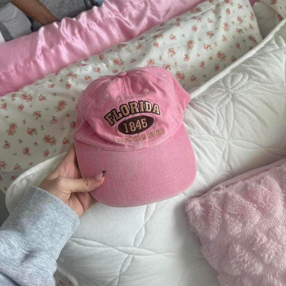cute pink vintage Florida hat